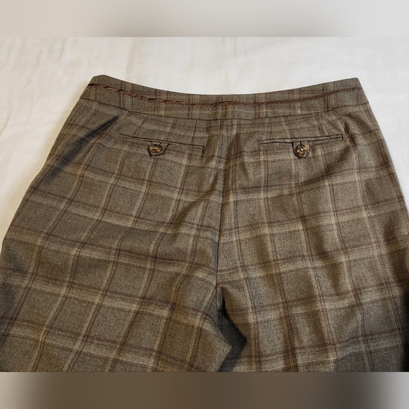 Madison Studio Cameron Fit Brown Checkered Trousers, EUC, Size 10 - Picture 3 of 6